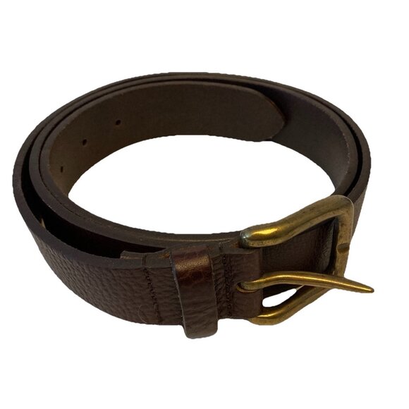 Eddie Bauer Brown Pebbled English Leather Belt Casual Everyday Jeans Sz 42 - Picture 1 of 15